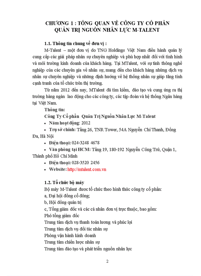 image for page Thực trạng tuyển dụng nhân lực tại Công ty cổ phần quản trị nguồn nhân lực M-Talent