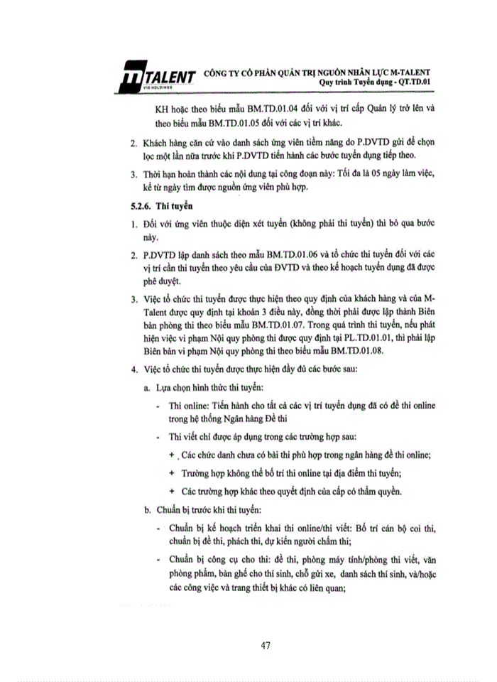 image for page Thực trạng tuyển dụng nhân lực tại Công ty cổ phần quản trị nguồn nhân lực M-Talent