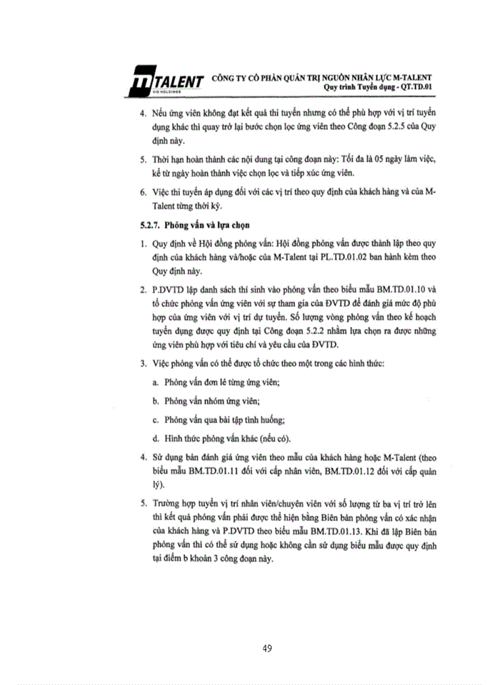 image for page Thực trạng tuyển dụng nhân lực tại Công ty cổ phần quản trị nguồn nhân lực M-Talent