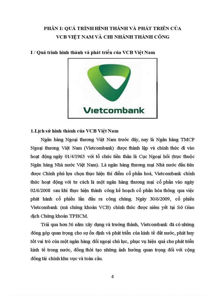 Vietcombank Việt Nam và chi nhánh Thành Công