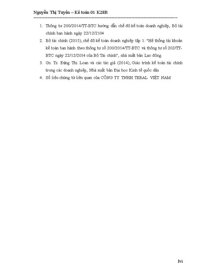image for page Hoàn thiện kế toán Vốn bằng tiền tại Công ty TNHH TERAL Việt Nam 2018