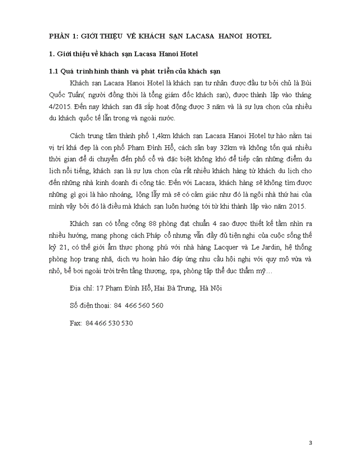 image for page Hoàn thiện công tác quản trị cơ sở vật chất kỹ thuật bộ phận buồng phòng khách sạn Lacasa Hanoi Hotel 2018