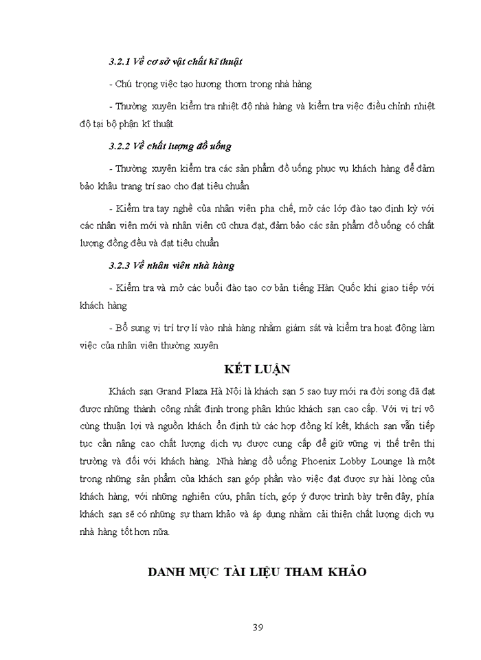 image for page Nâng cao chất lượng dịch vụ của nhà hàng đồ uống phoenix lobby lounge thuộc khách sạn grand plaza hà nội 2018