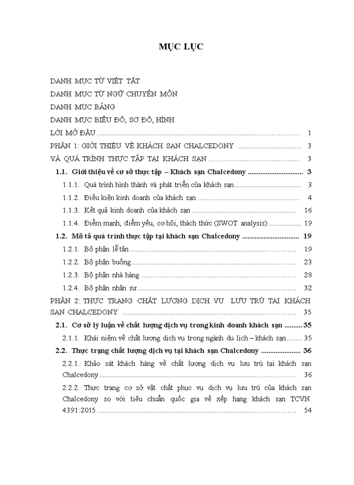 image for page Thực trạng và các giải pháp nhằm nâng cao chất lượng dịch vụ lưu trú tại khách sạn chalcedony  2018