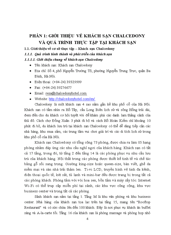 image for page Thực trạng và các giải pháp nhằm nâng cao chất lượng dịch vụ lưu trú tại khách sạn chalcedony  2018
