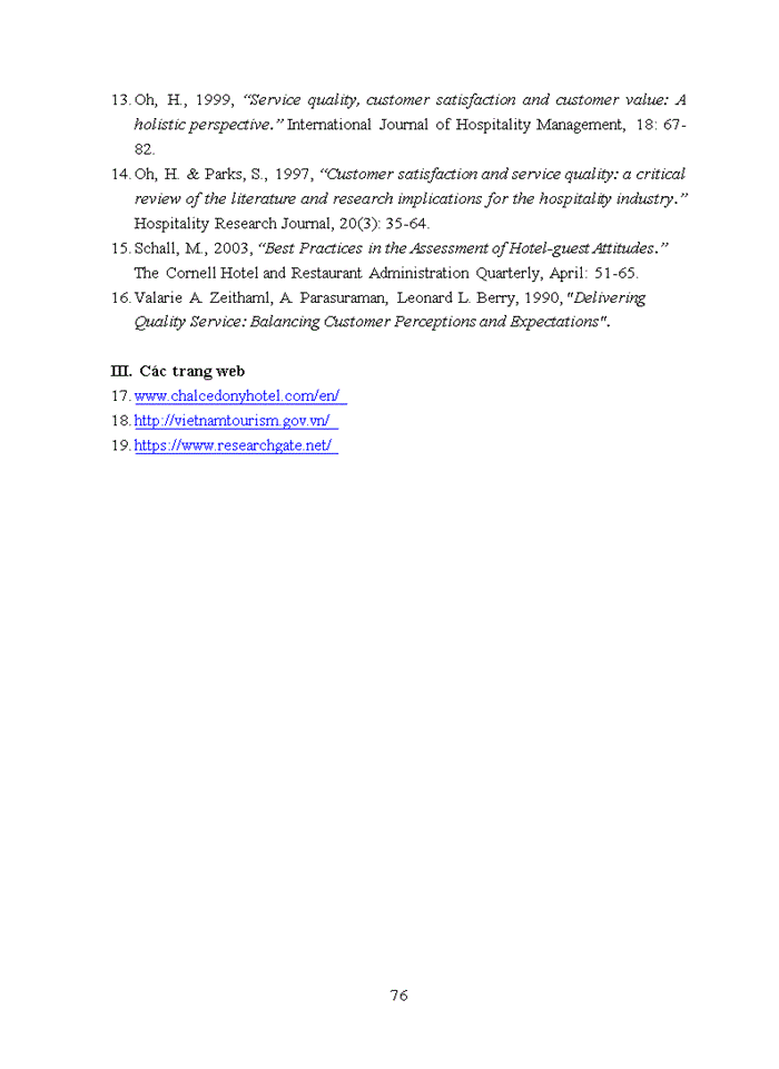 image for page Thực trạng và các giải pháp nhằm nâng cao chất lượng dịch vụ lưu trú tại khách sạn chalcedony  2018