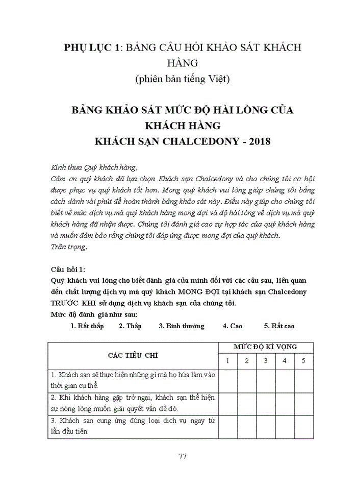 image for page Thực trạng và các giải pháp nhằm nâng cao chất lượng dịch vụ lưu trú tại khách sạn chalcedony  2018