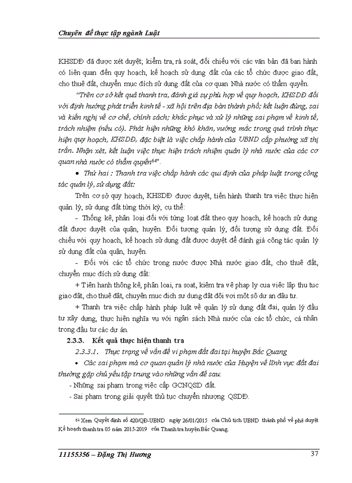 image for page Hoạt động thanh tra đất đai : pháp luật và thực tiễn áp dụng tại cơ quan thanh tra huyện bắc quang-tỉnh hà giang 2018
