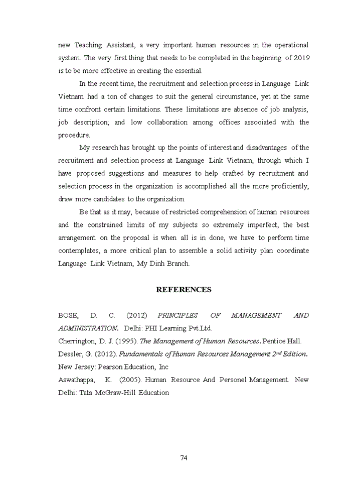 image for page Improving recruitment and selection process at language link vietnam, my dinh branch 2019