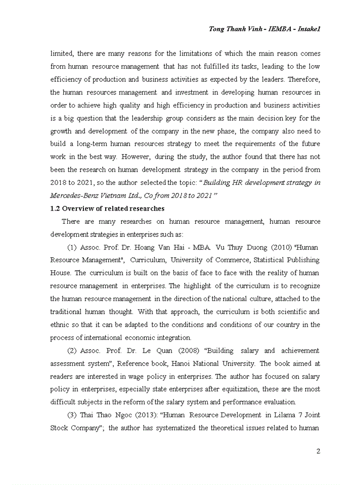 image for page Building human resources development strategy in mercedes-benz vietnam ltd., co from 2018 to 2021