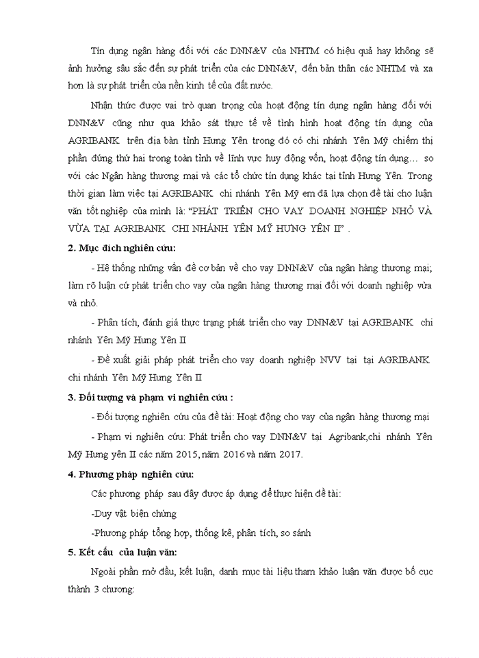 image for page Phát triển cho vay doanh nghiệp nhỏ và vừa tại agribank chi nhánh yên mỹ hưng yên ii 2019