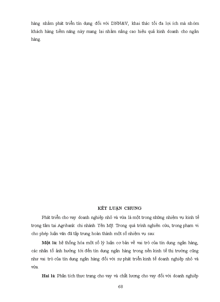image for page Phát triển cho vay doanh nghiệp nhỏ và vừa tại agribank chi nhánh yên mỹ hưng yên ii 2019
