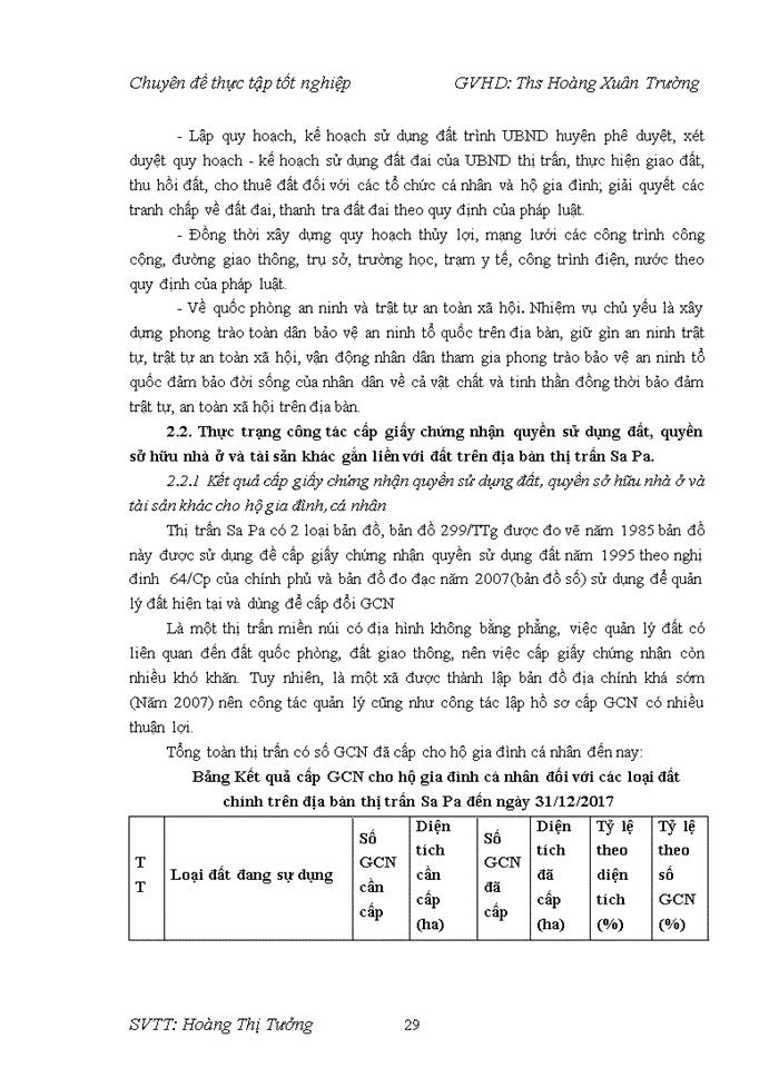 image for page Thực trạng công tác cấp giấy chứng nhận quyền sử dụng đất, quyền sở hữu nhà ở và tài sản khác gắn liền với đất tại Thị trấn Sa Pa - huyện Sa Pa - tỉnh Lào Cai giai đoạn 2015 - 2017
