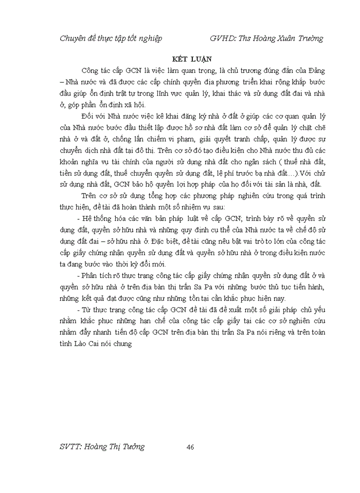 image for page Thực trạng công tác cấp giấy chứng nhận quyền sử dụng đất, quyền sở hữu nhà ở và tài sản khác gắn liền với đất tại Thị trấn Sa Pa - huyện Sa Pa - tỉnh Lào Cai giai đoạn 2015 - 2017