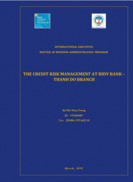 The credit risk management at bidv bank – thanh do branch 2018