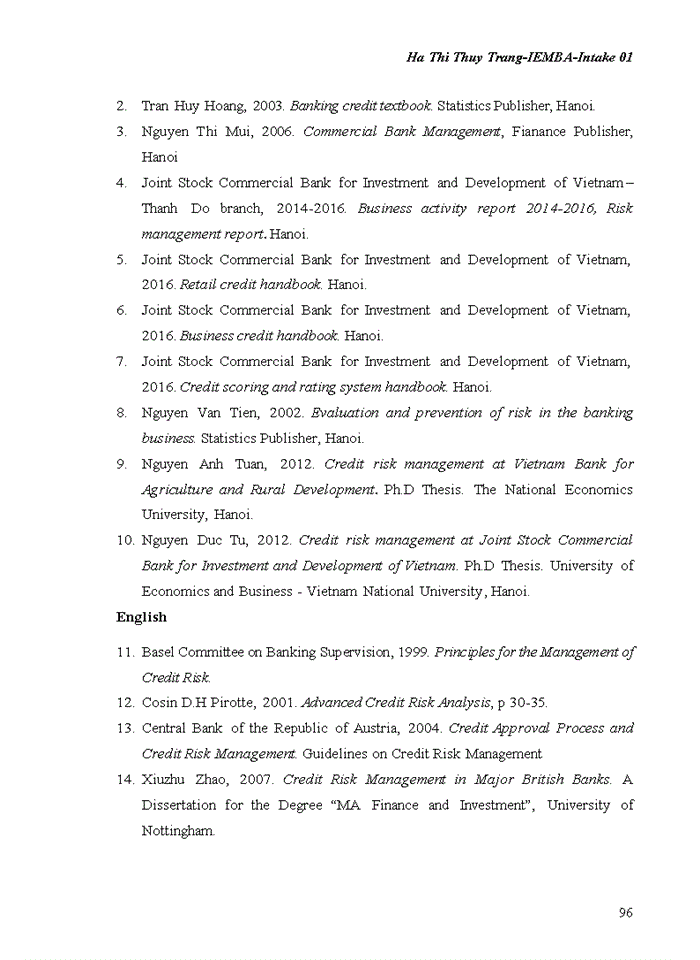 image for page The credit risk management at bidv bank – thanh do branch 2018