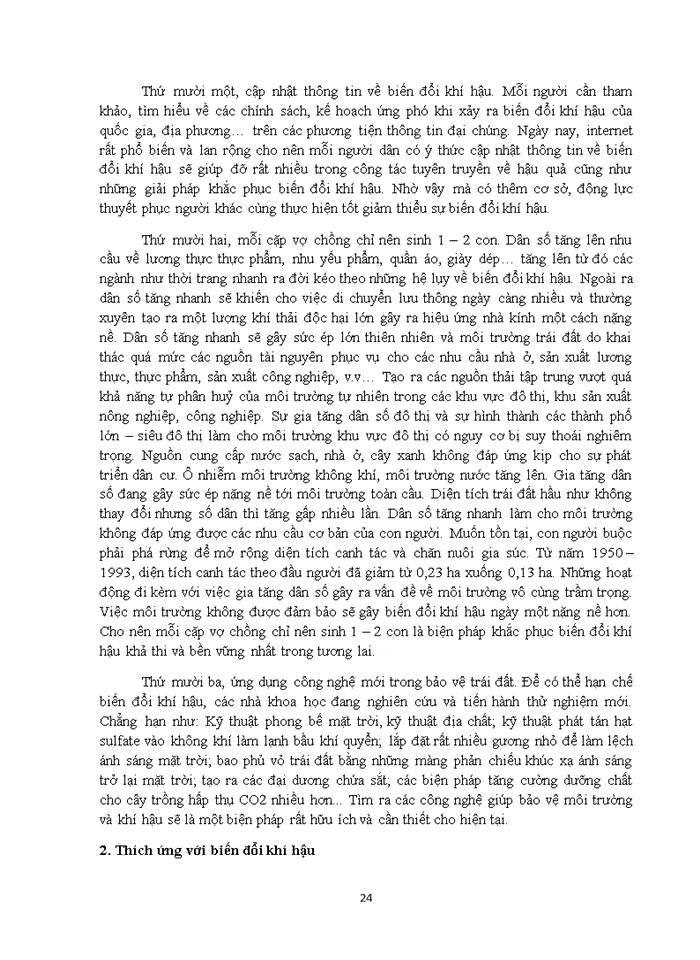 image for page Trình bày thực trạng biến đổi khí hậu ở Việt Nam và đề xuất các giải pháp ứng phó với biến đổi khí hậu ở Việt Nam 2020