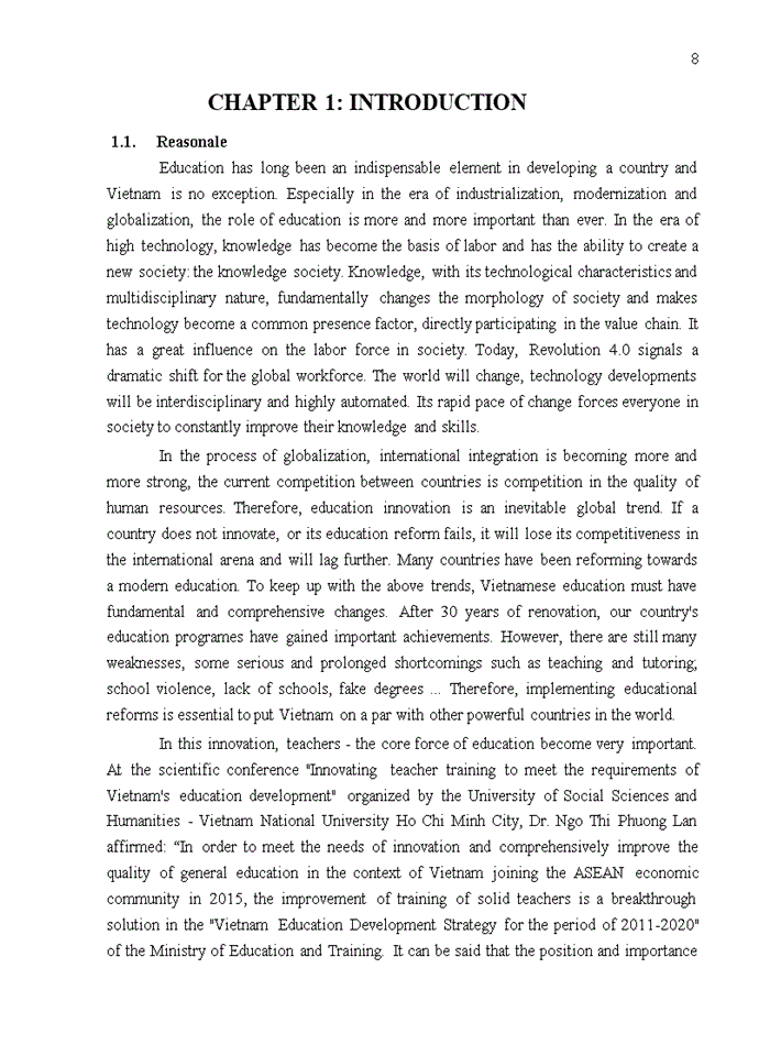 image for page Teachers’ training and development at public secondary schools to meet the requirements of education innovation – implementation at minh ha secondary school 2019