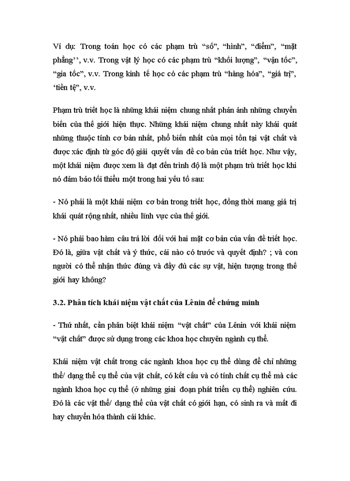 image for page Trình bày lịch sử, khái niệm vật chất của chủ nghĩa duy vật. Qua đó chứng minh rằng khái niệm vật chất trong triết học Mác - Lênin đã đạt đến trình độ là một phạm trù triết học. Từ đó xác định ý nghĩa lý luận và thực tiễn của sự hoàn thiện này. 2019