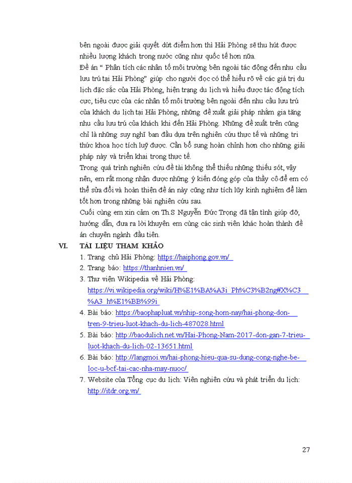 image for page Phân tích các nhân tố môi trường bên ngoài tác động đến nhu cầu lưu trú tại hải phòng 2020
