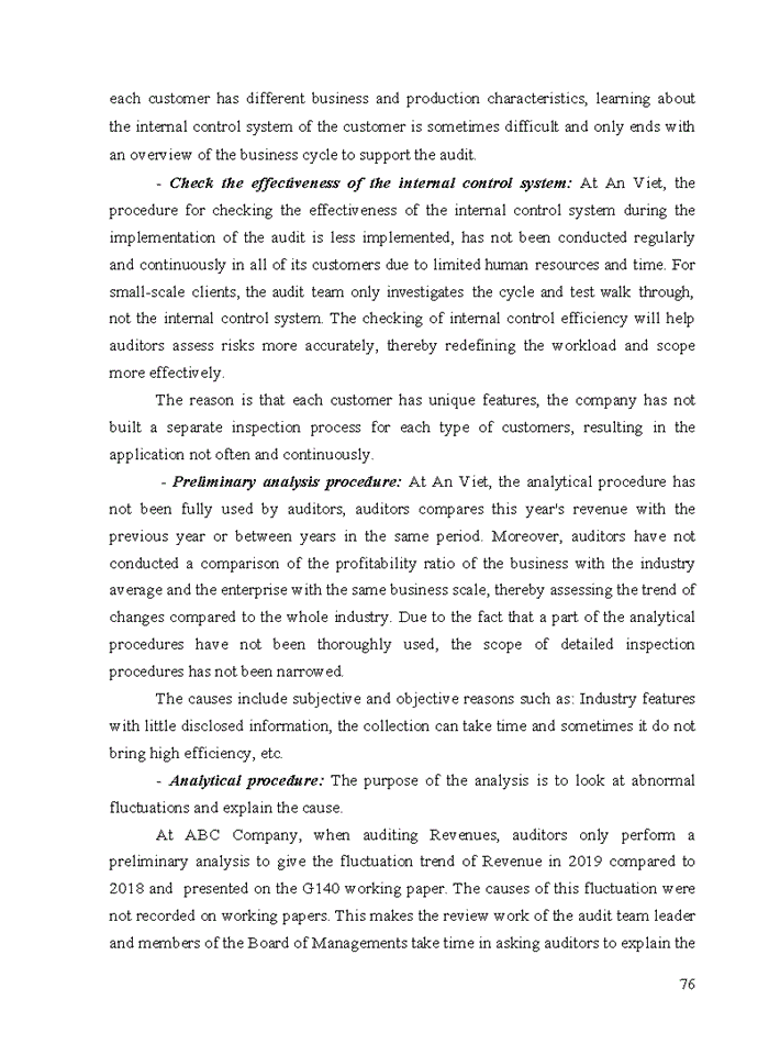 image for page Audit of revenues in financial audit conducted by an viet auditing limited company 2020