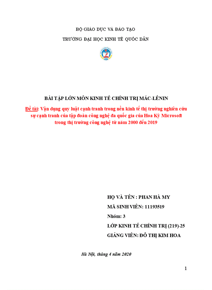 image for page Vận dụng quy luật cạnh tranh trong nền kinh tế thị trường nghiên cứu sự cạnh tranh của tập đoàn công nghệ đa quốc gia của Hoa Kỳ Microsoft trong thị trường công nghệ từ năm 2000 đến 2019