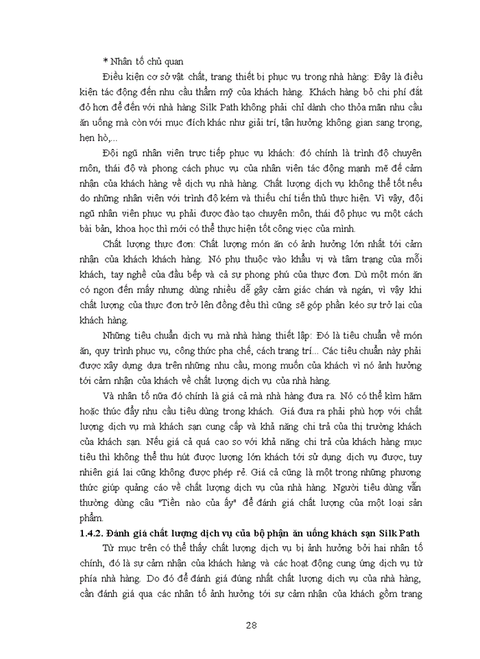 image for page Giải pháp nâng cao chất lượng dịch vụ của bộ phận ăn uống khách sạn silk path hà nội 2020