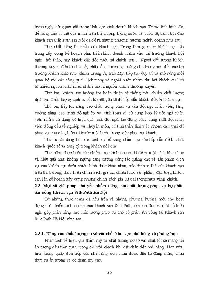 image for page Giải pháp nâng cao chất lượng dịch vụ của bộ phận ăn uống khách sạn silk path hà nội 2020