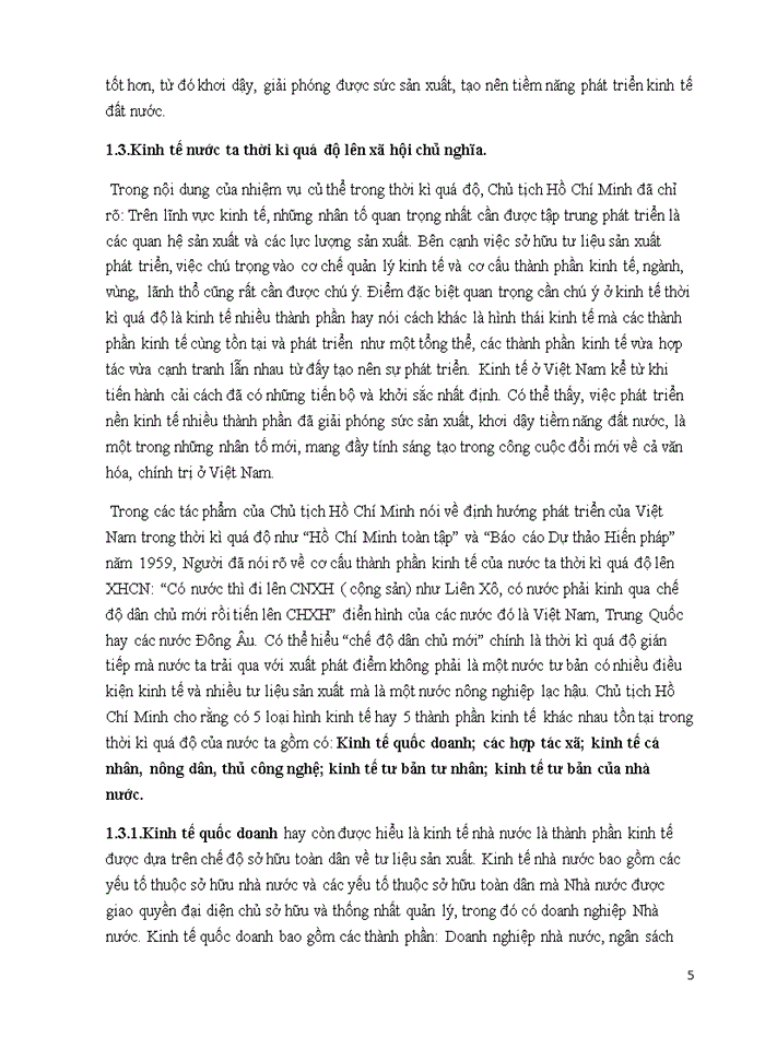 image for page Anh, chị hãy tìm hiểu và phân tích quan điểm của Hồ Chí Minh về cơ cấu thành phần kinh tế trong thời kì quá độ lên chủ nghĩa xã hội ở Việt Nam. Sự vận dụng quan điểm nêu trên của Đảng Cộng sản Việt Nam trong việc phát triển cơ cấu thành phần kinh tế ở nước ta hiện nay