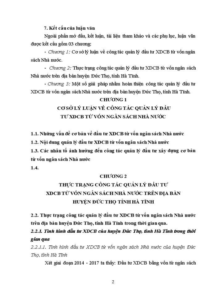 image for page Hoàn thiện công tác quản lý đầu tư xây dựng cơ bản từ vốn ngân sách nhà nước trên địa bàn huyện đức thọ, tỉnh hà tĩnh 2018