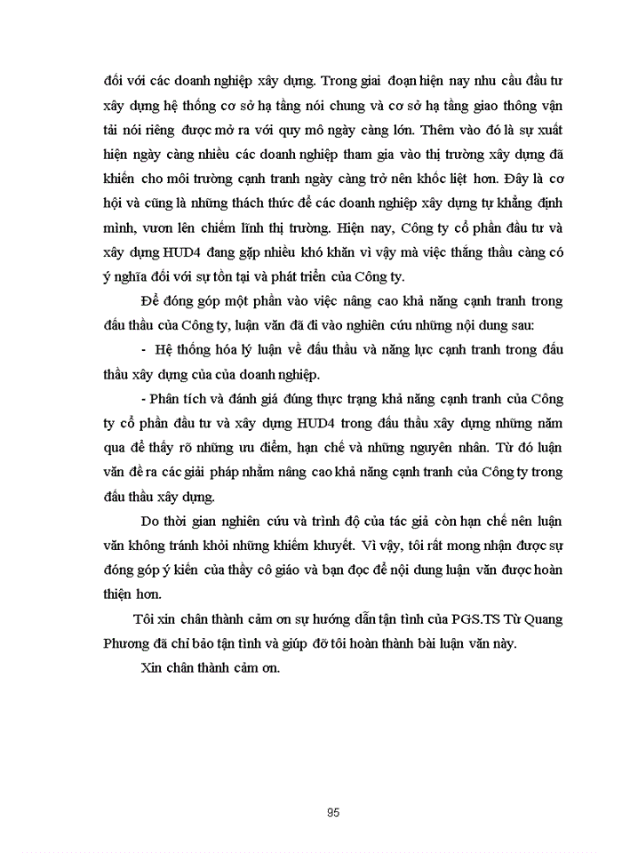 image for page Nâng cao năng lực cạnh tranh trong đấu thầu xây dựng của công ty cổ phần đầu tư và xây dựng hud4 năm 2017