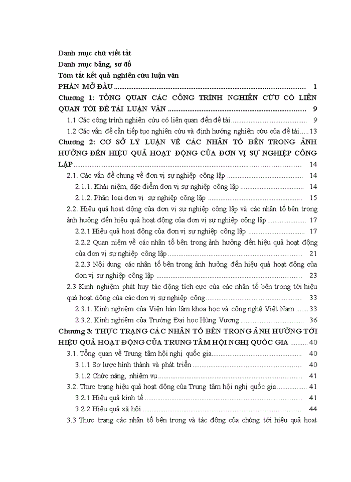 image for page Nghiên cứu các nhân tố bên trong ảnh hưởng đến hiệu quả hoạt động của trung tâm hội nghị quốc gia 2017