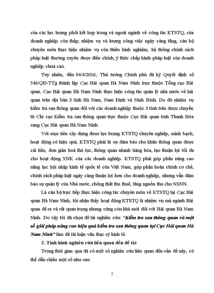 image for page Kiểm tra sau thông quan và một số giải pháp nâng cao hiệu quả kiểm tra sau thông quan tại cục hải quan hà nam ninh 2017