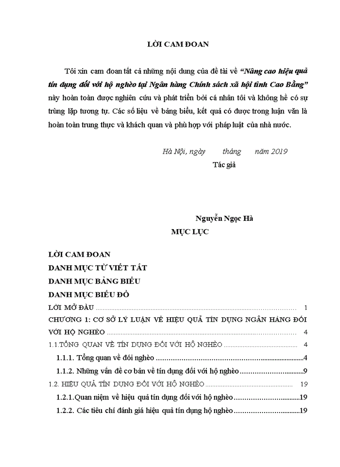 image for page Nâng cao hiệu quả tín dụng đối với hộ nghèo tại ngân hàng chính sách xã hội tỉnh cao bằng 2019