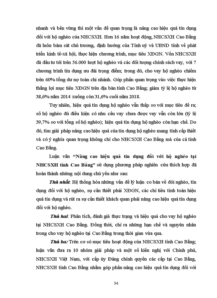 image for page Nâng cao hiệu quả tín dụng đối với hộ nghèo tại ngân hàng chính sách xã hội tỉnh cao bằng 2019