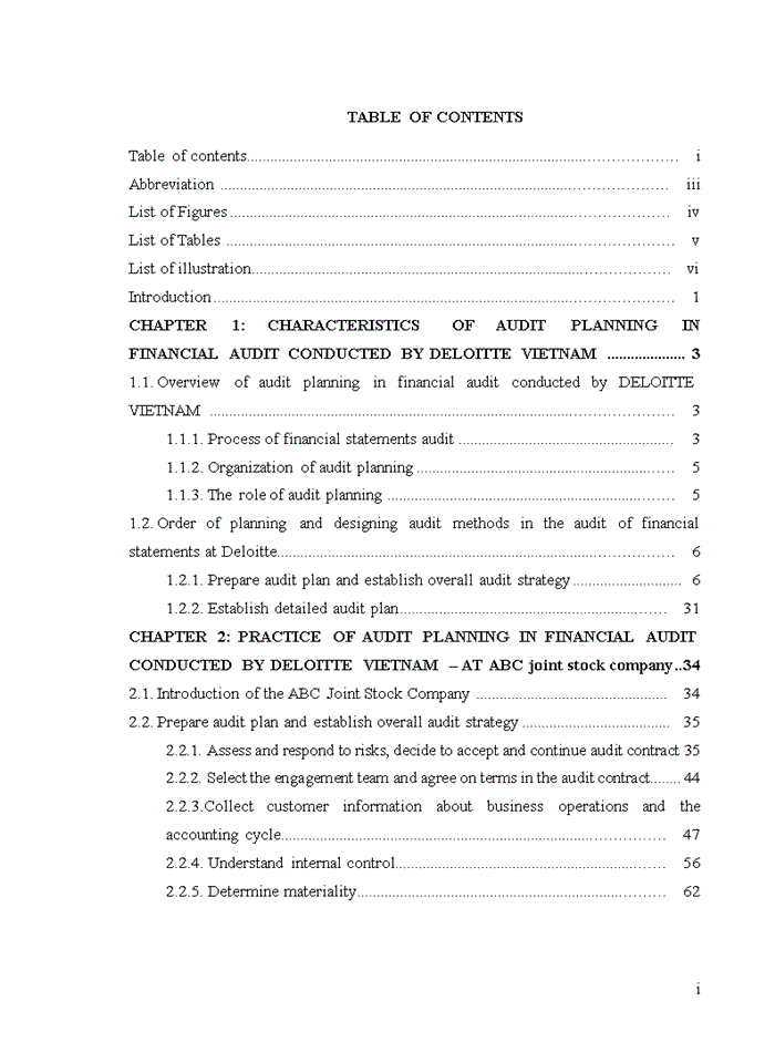 image for page Improving audit planning in financial audit conducted by deloitte vietnam