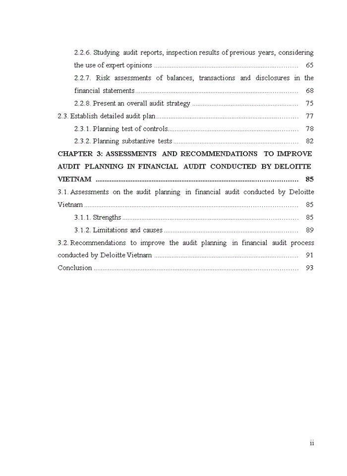 image for page Improving audit planning in financial audit conducted by deloitte vietnam