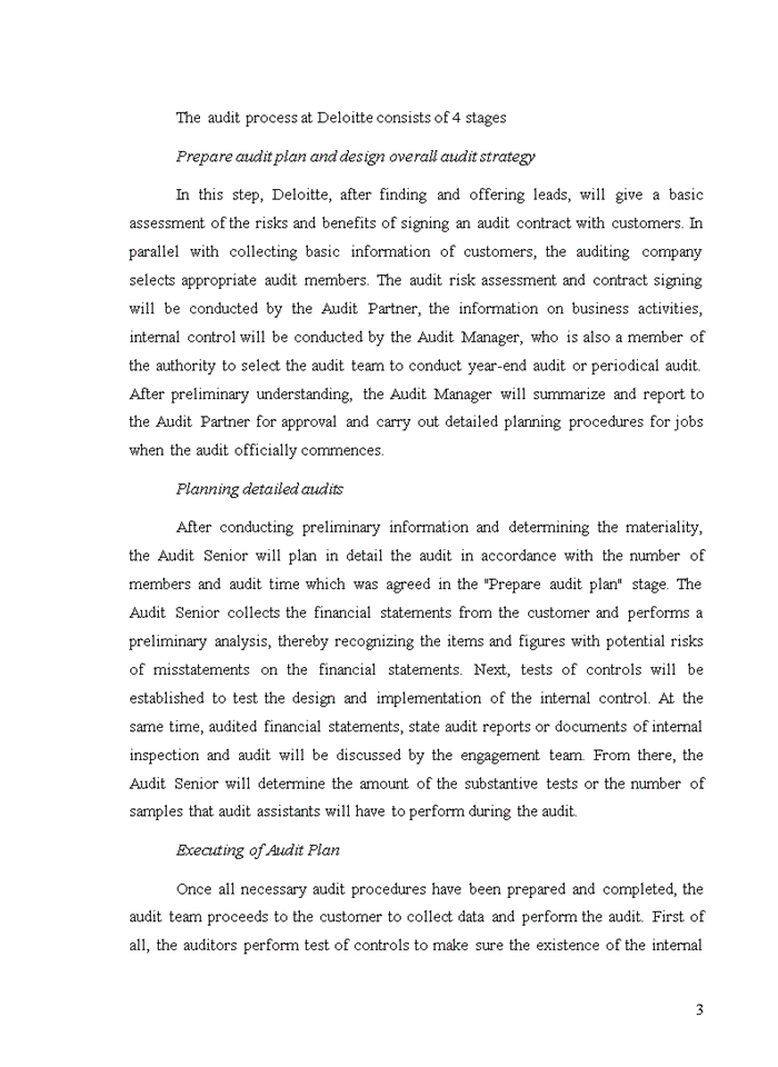 image for page Improving audit planning in financial audit conducted by deloitte vietnam