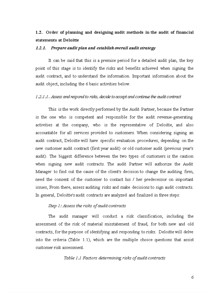 image for page Improving audit planning in financial audit conducted by deloitte vietnam