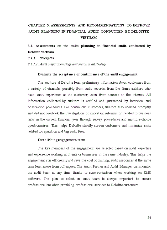 image for page Improving audit planning in financial audit conducted by deloitte vietnam