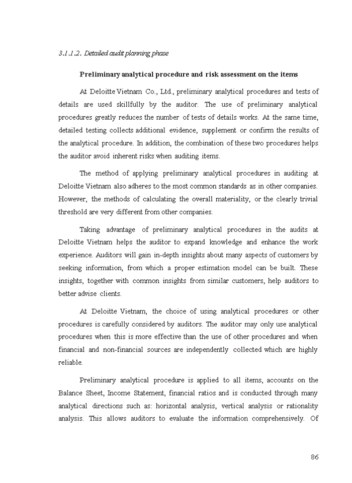 image for page Improving audit planning in financial audit conducted by deloitte vietnam