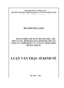 Hoàn thiện kế toán doanh thu, chi phí và xác định kết quả kinh doanh tại công ty tnhh dịch vụ và xuất nhập khẩu hoàng trang 2020