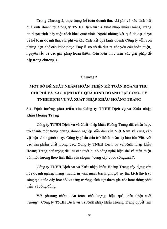 image for page Hoàn thiện kế toán doanh thu, chi phí và xác định kết quả kinh doanh tại công ty tnhh dịch vụ và xuất nhập khẩu hoàng trang 2020