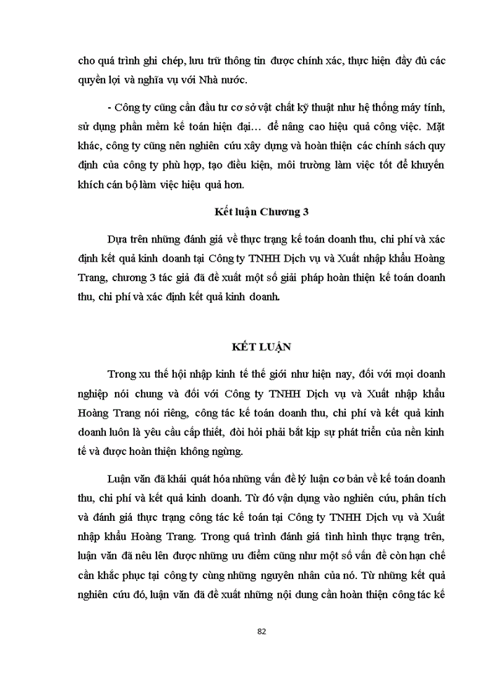 image for page Hoàn thiện kế toán doanh thu, chi phí và xác định kết quả kinh doanh tại công ty tnhh dịch vụ và xuất nhập khẩu hoàng trang 2020