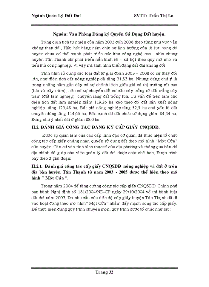 image for page Đánh giá tình hình cấp giấy chứng nhận quyền sử dụng đất trên địa bàn huyện tân thạnh tỉnh long an giai đoạN 2003 - 2008