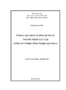 Nâng cao chất lượng quản lý nguồn nhân lực tại công ty tnhh công nghệ sao vega 2016