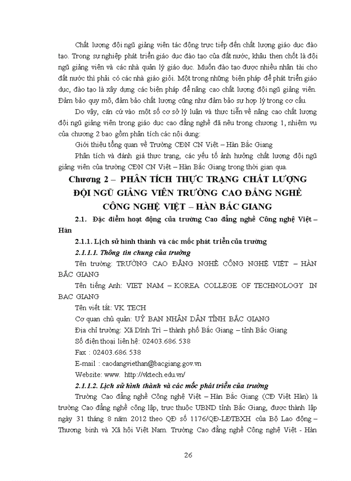 image for page Một số giải pháp nhằm nâng cao chất lượng đội ngũ giảng viên tại trường cao đẳng nghề công nghệ việt – hàn bắc giang 2017