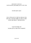 Tăng cường quản lý thuế giá trị gia tăng đối với các doanh nghiệp tại chi cục thuế huyện kim thành – tỉnh hải dương 2018