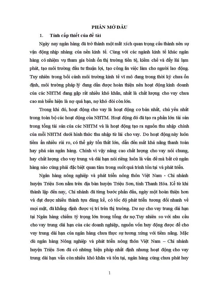 image for page Giải pháp nâng cao chất lượng cho vay trung và dài hạn tại ngân hàng nông nghiệp và phát triển nông thôn việt nam – chi nhánh huyện triệu sơn, tỉnh thanh hóa 2017