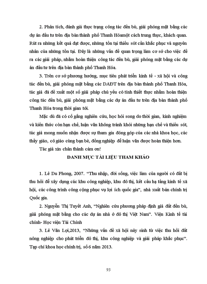 image for page Một số giải pháp hoàn thiện công tác đền bù, giải phóng mặt bằng các dự án đầu tư trên địa bàn thành phố thanh hóa, thanh hóa 2018
